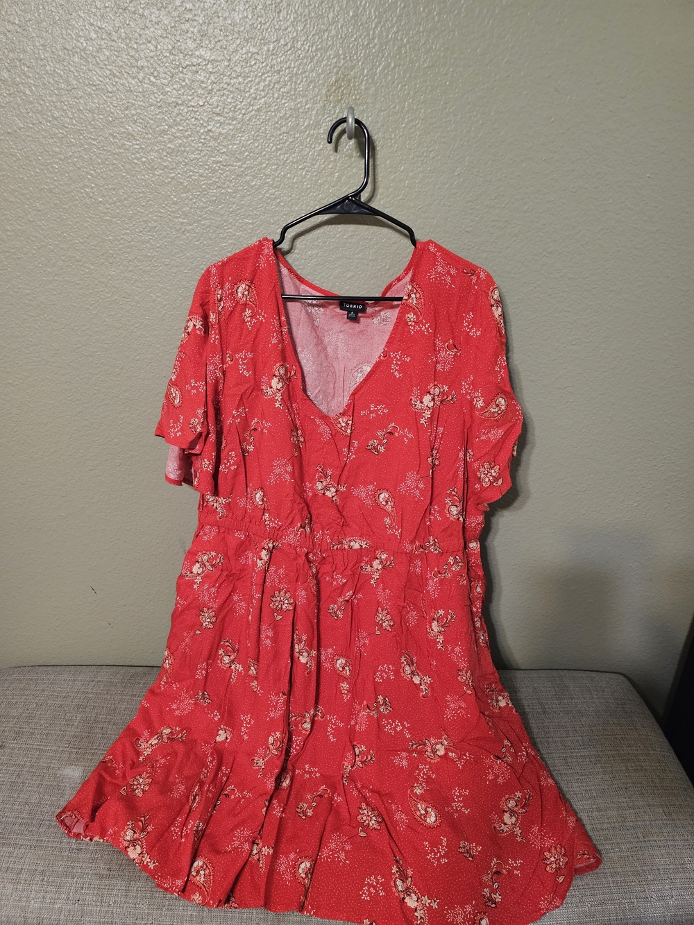 torrid Coral-Red Floral Mini Dress